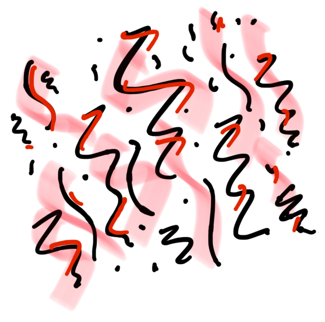 Abstract ink drawing for Va, the air element